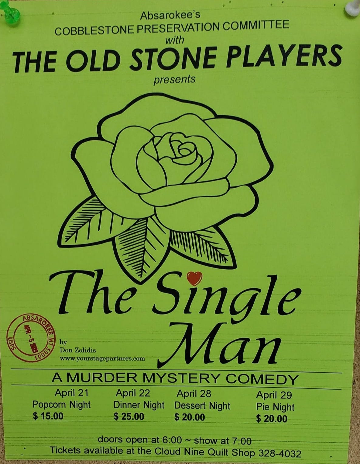 Old Stone Players present "The Single Man"